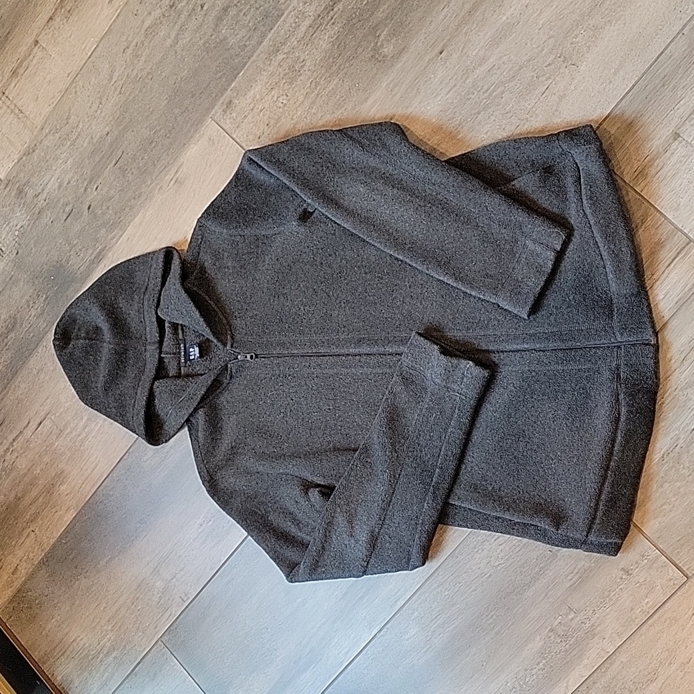 Gap Men's gray fleece zipper hoodie, large